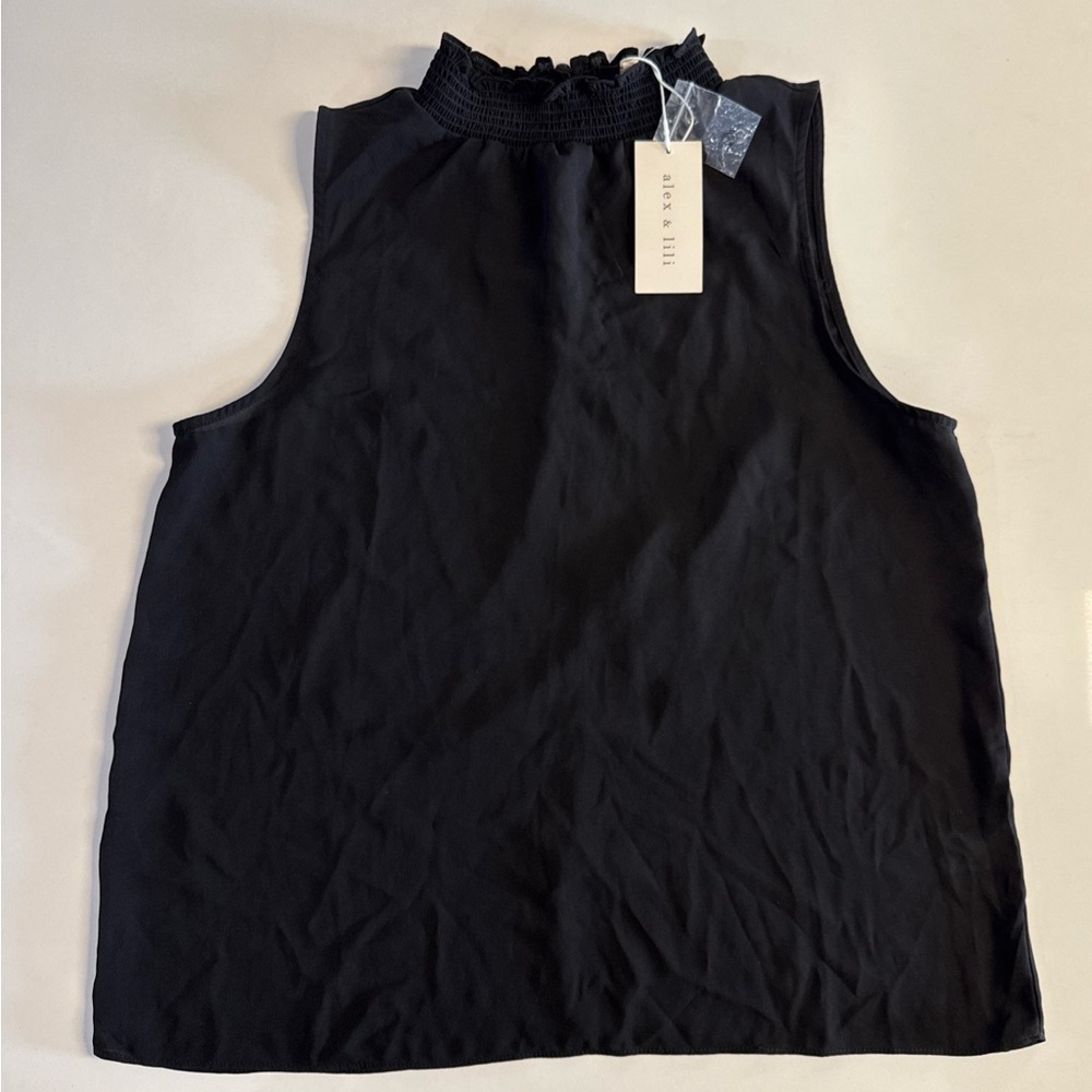 *Alex & Lili woman's size M High Neck Sleeveless Black Top
